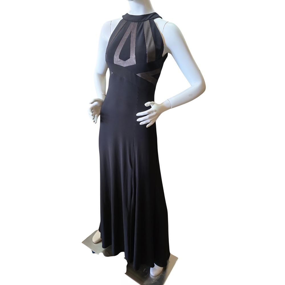 Morgan & Co. Elegant Black Maxi Dress Formal Evening Gown Sz 3/4